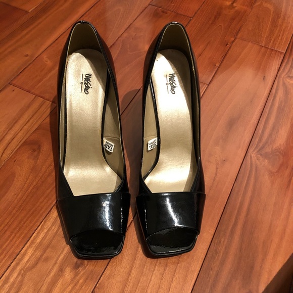 Black Patent Heel Open-toe Dress Formal Staple 9 - Picture 2 of 6